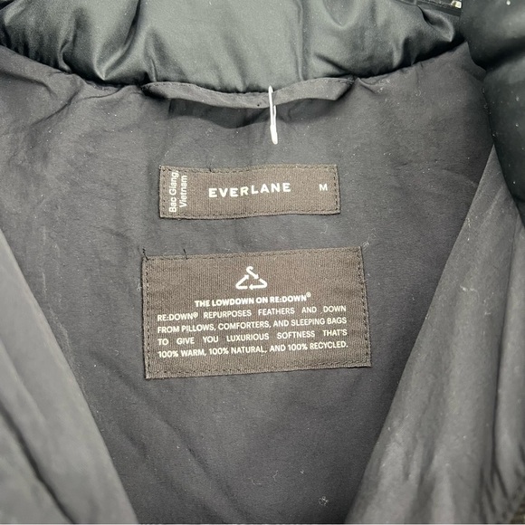Everlane The ReNew Short Black Winter Outdoor Hooded Quilted Puffer Coat Medium - Picture 5 of 9